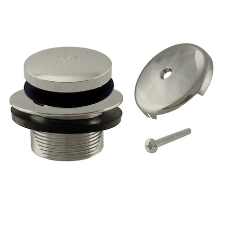 Westbrass 1-1/2" Tip-Toe Bathtub Drain Trim Set with One-Hole Overflow, Satin Nickel D93-07